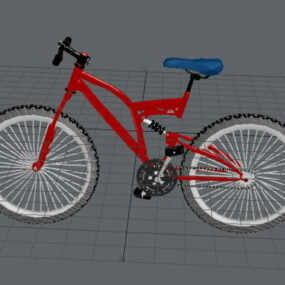 Червоний гірський велосипед 3d модель
