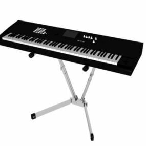 Electric Keyboard On Stand 3d model