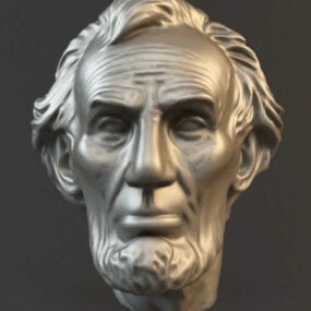 3D model hlavy sochy Abrahama Lincolna