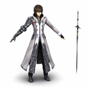 Anime Swordsman 3d model