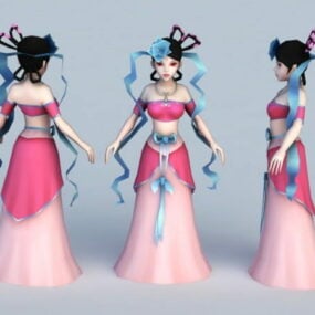 3д модель женщины китайской династии Тан
