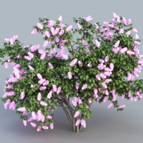 Modelo 3d del árbol lila morado