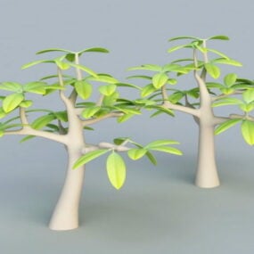 Modello 3d di piccolo albero dei cartoni animati