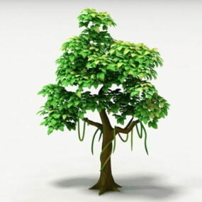 Tegnefilm træ 3d-model