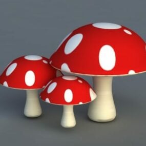 Kreslený 3D model červené houby
