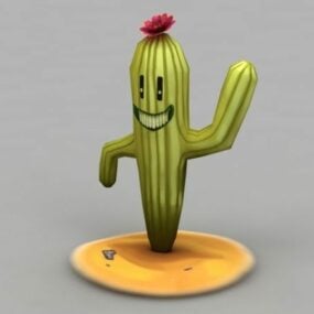 Modelo 3d de cactus de dibujos animados