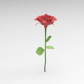 Red Rose Flower 3d model