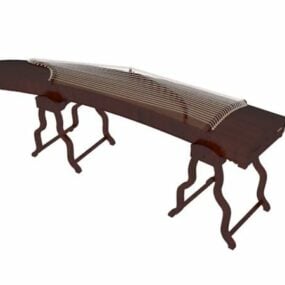Modello 3d della cetra cinese Guzheng