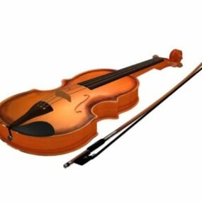 Violin Instrument Cartoon Style 3d model