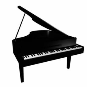 Black Grand Piano 3d model