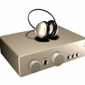 Audio Amplifier And Headphone 3d model