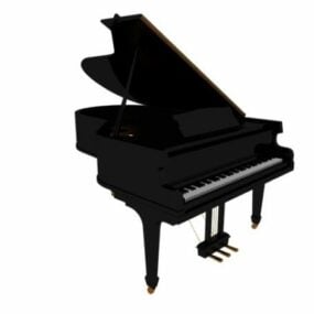 Modello 3d del pianoforte a coda rosso