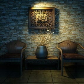 Chinese Style Chairs 3d model