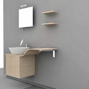 Single Sink Bathroom Vanity Cabinets 3d model