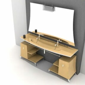 Помаранчева 3d модель умивальника для ванної кімнати