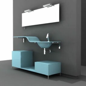 Turquoise Bathroom Vanity 3d model