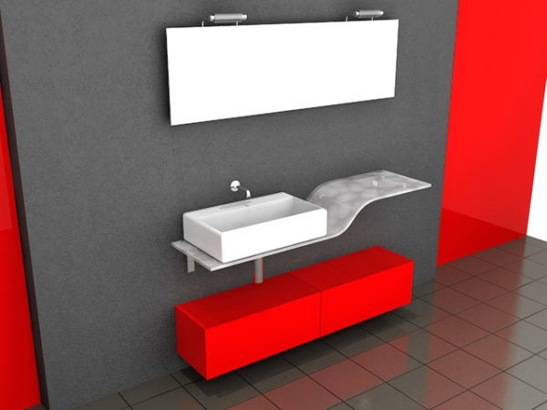 Red And Black Bathroom Decorating Ideas Free 3d Model Max