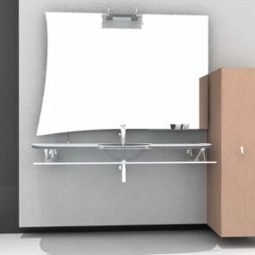 Seinäkiinnitettävä kylpyhuoneen pesuallas Vanity 3D-malli
