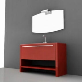 3d модель червоного туалетного столика для ванної кімнати
