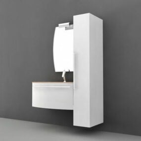 Modelo 3d de vaidade de banheiro pequeno e moderno