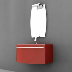 Röd modernt badrum Vanity 3d-modell