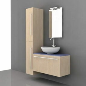 Badezimmer-Waschtisch-Hochschränke 3D-Modell