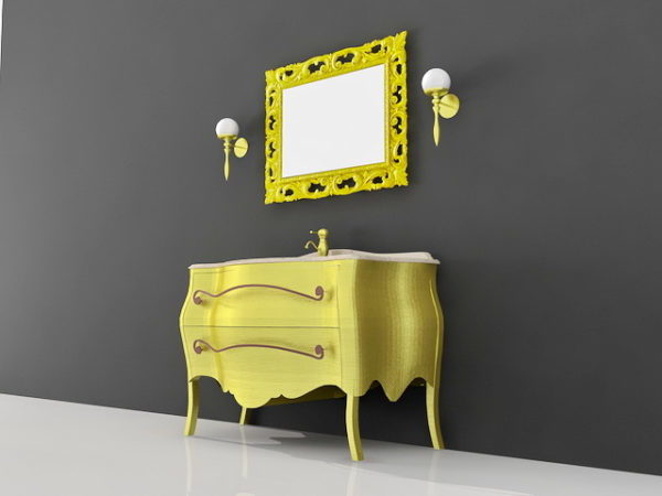 Modern Yellow Bathroom Vanity Free 3d Model 3ds Dwg Max Open3dmodel 44865