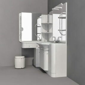 Bathroom Vanity With Sitting Area 3d model