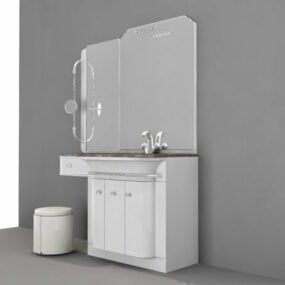 Mô hình trang điểm phòng tắm Vanity 3d