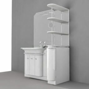 Tocador de baño con estante lateral modelo 3d
