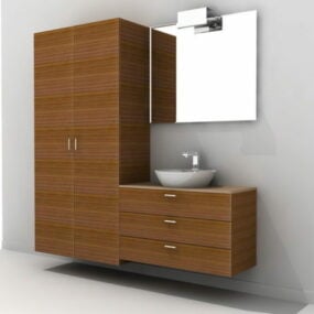 Korkea kylpyhuoneen turhamaisuuskaappi 3d-malli