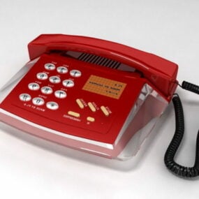 Modello 3d del telefono rosso