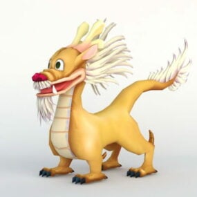 3д модель милого китайского дракона