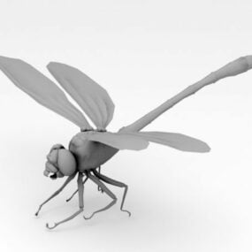 Modelo 3d de insectos libélula