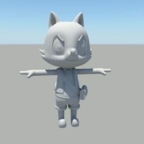 Fox Cartoon Character 3d model