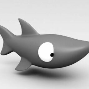 דגם תלת מימד של כריש מצויר