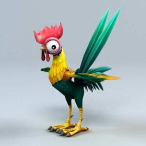 Cartoon Rooster 3d model