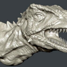 Modelo 3d de cabeza de dinosaurio