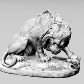 Modello 3d della scultura del leone