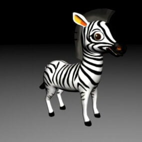 3д модель мультяшной зебры