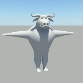 Dessin animé de bétail modèle 3D