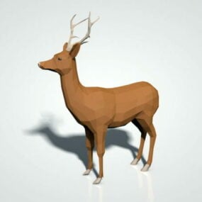 Modello 3d di cervo basso poli