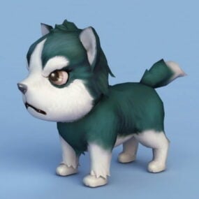 Mô hình 3d phim hoạt hình chú chó con buồn