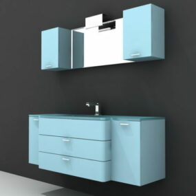 Blue Modern Bathroom Vanity 3d-model