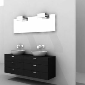 Kylpyhuone Vanity Black 3D-malli