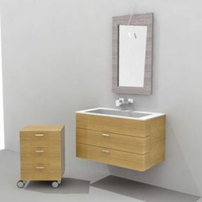 Bathroom Vanity With Movable Cabinet 3d model