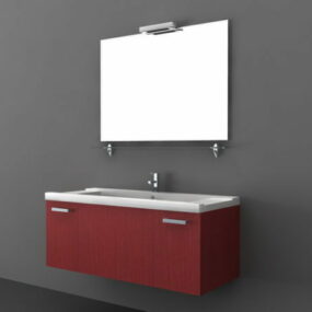 Punainen moderni kylpyhuone turhuus 3d-malli