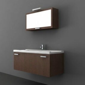 Seinään kiinnitettävä kylpyhuoneen pesuallaskaappi 3d-malli