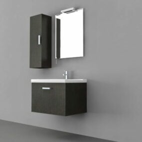 نموذج ثلاثي الأبعاد لخزانة الحمام المثبت على الحائط