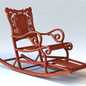صندلی گهواره ای آنتیک مدل سه بعدی